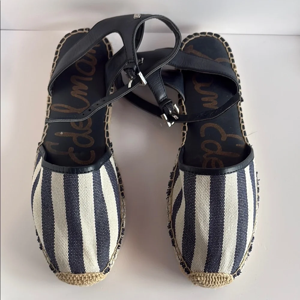 Sam Edelman Vivian Stripe Espadrilles Navy Size 8.5